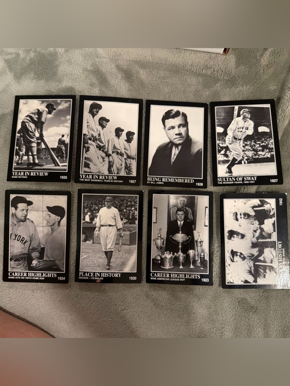 1992 MegaCards "The Babe Ruth Collection” (8) Lot